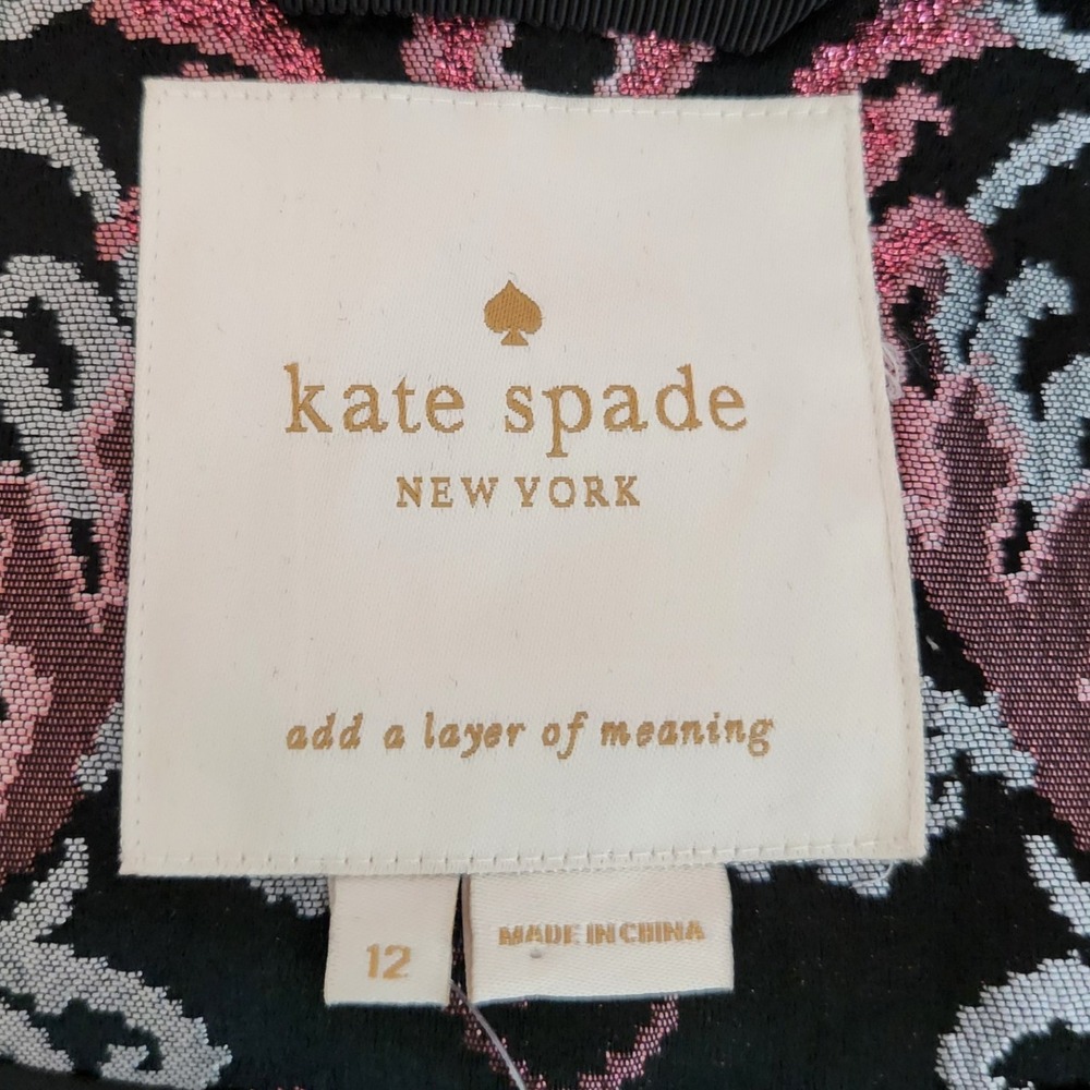 Kate Spade Tapestry Jacquard Coat Ruffle Sleeve Romantic Whimsigoth 12 NWT - Picture 5 of 9